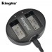 Kingma NP-W126 Battery (2 Pack) and Dual USB Charger Kit for Fujifilm X100F X-T20 X-Pro1 X-Pro2 HS30EXR